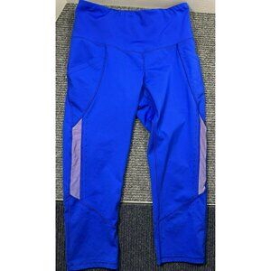 C9 by Champion Blue Cropped Athletic Leggings Mesh Panels & Laser Cut M